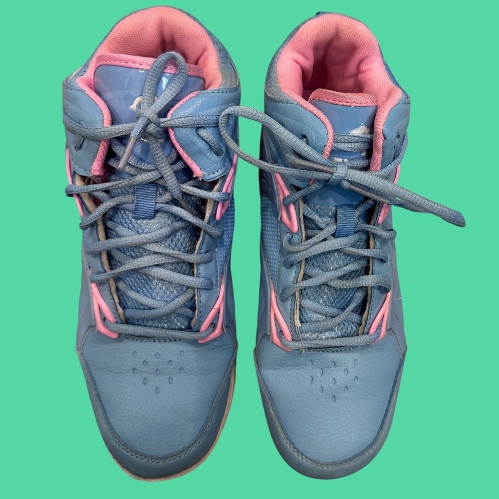 AND1 Basketball Shoes Kids 6 Blue Pink Excellent High Top Sneakers